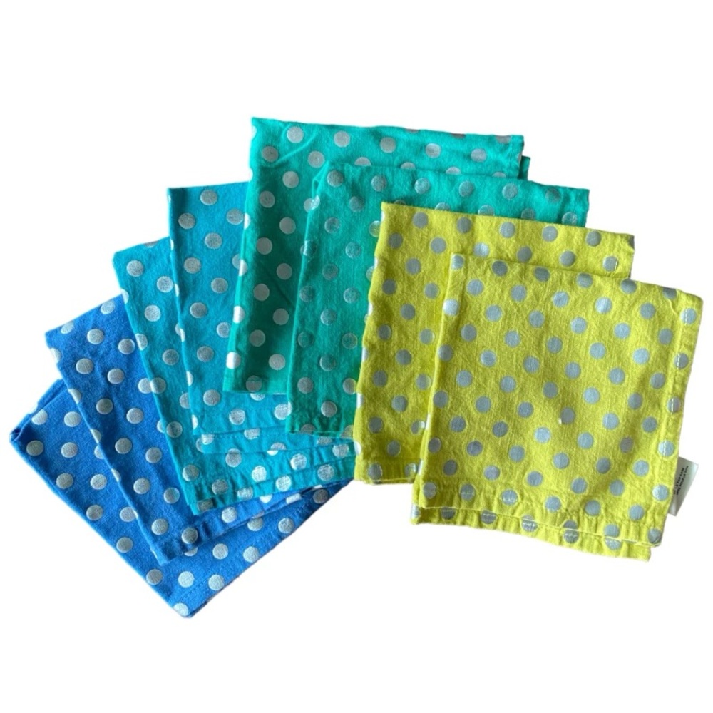 Anthropologie Square Metallic Polka Dot Napkin Set